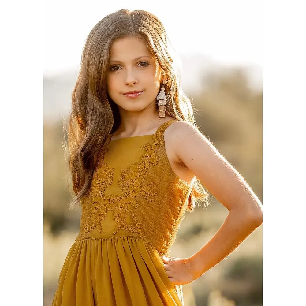 Joyfolie Mia Joy Maia Impact Dress in Tarnished Gold Girl’s Size 5